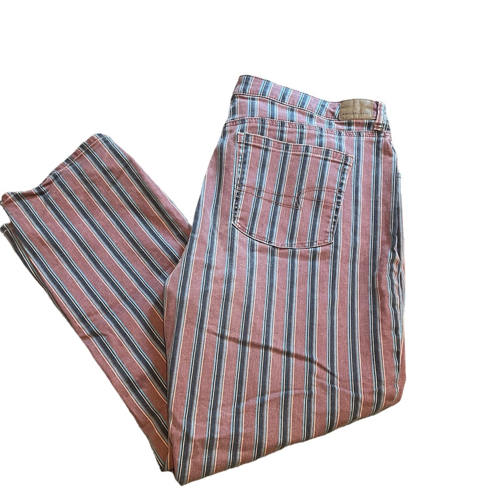 American Eagle Striped Stretch Jeans